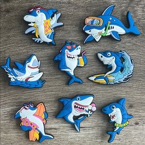 JIBBITZ. New lot. Shark Attack! Set of 8. Crocs & similar. Larger in size.